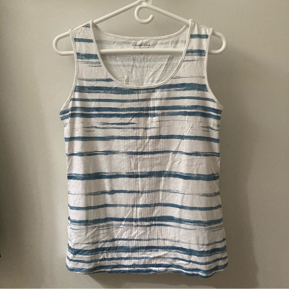 Coldwater Creek Sequined Striped Tank